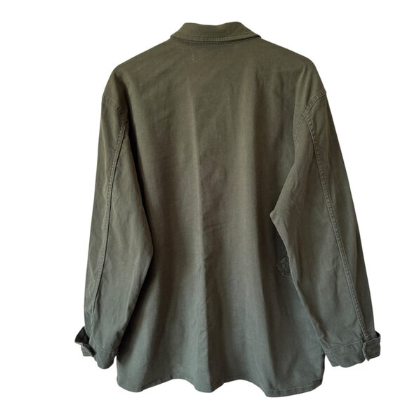 Good American S Utility Jacket Army Green Large Flap Pocket Snap Front Collared - Picture 2 of 14